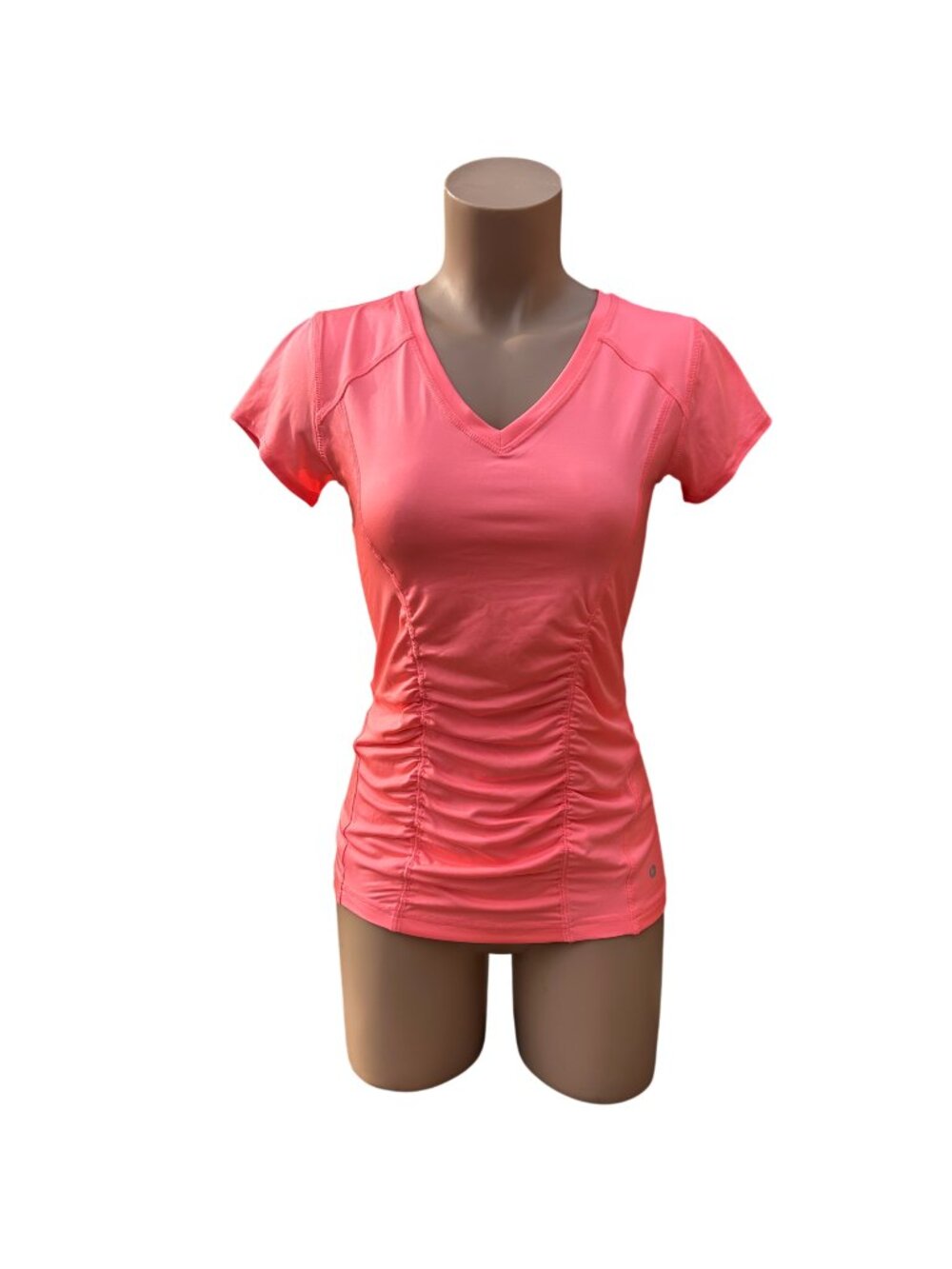Women's Pink Ruffle Workout Top XS